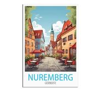 NAEGV DIY Diamond Painting Adulte Nuremberg, Allemagne Point de Croix Cristal Painting, Peinture à Strass Ronds avec Diamants, Art Diamant pour Murale Décoration 40x50cm