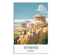 NAEGV Kit de peinture à l'huile à faire soi-même, paysage d'Athènes, Grèce, peinture par numéros pour enfants, kits de peinture acrylique 20x30cm