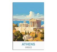 NAEGV Kit de peinture à l'huile à faire soi-même, paysage d'Athènes, Grèce, peinture par numéros pour enfants, kits de peinture acrylique 20x30cm