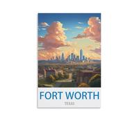 NAEGV Kit de peinture à l'huile à faire soi-même, peint à la main, Fort Worth, Texas. Kit de peinture acrylique pour adultes débutants, loisirs créatifs, décoration murale, cadeau, 30 x 40 cm.