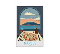 NAEGV Kit de peinture à l'huile à faire soi-même, peint à la main, Naples, Italie, toile de lin, acrylique, kit de peinture numérotée, décoration murale, cadeau, 50 x 60 cm