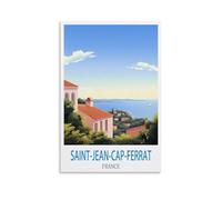 NAEGV Kit de peinture à l'huile à faire soi-même, représentant Saint-Jean-Cap-Ferrat en France, avec peintures acryliques, toile pré-imprimée et pinceaux - Cadeau et décoration murale 30 x 40 cm