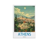 NAEGV Kit de peinture à l'huile à faire soi-même, représentant un paysage d'Athènes en Grèce. Peinture par numéros pour enfants. Kit de peinture acrylique à peindre soi-même, 20 x 30 cm.