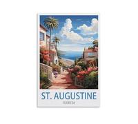 NAEGV Kit de peinture à l'huile numérique Côte de Saint Augustine, Floride pinceaux et peinture numérique en acrylique pour enfants et adultes, débutants 50x60cm