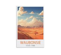 NAEGV Kit de peinture à l'huile numérique Parcs d'État de Waubonsie Kit de Peinture à l'huile DIY pour Débutants et Eenfants 20x30cm