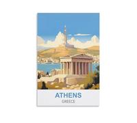 NAEGV Kit de peinture par numéros Athènes Grèce, kit de loisirs créatifs à faire soi-même, peinture acrylique, dessin, décoration murale, 40 x 50 cm