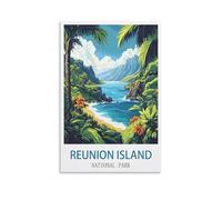 NAEGV Kit de peinture par numéros Parc national de l'île de La Réunion - Kit de loisirs créatifs à réaliser soi-même - Peinture acrylique - Idéal pour décorer un mur ou offrir - 30 x 40 cm