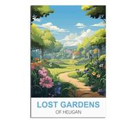 NAEGV Kit de peinture par numéros pour adultes « Jardins perdus d'Heligan » (50 x 60 cm) - Décoration murale idéale pour la maison ou à offrir.