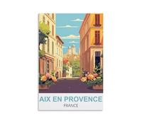 NAEGV Kit de peinture par numéros pour adultes - Paysage d'Aix-en-Provence, Frances - Décoration murale à offrir - 40 x 50 cm