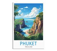 NAEGV Kit de peinture par numéros pour adultes - Paysage de Phuket, Thaïlande - Kit de peinture acrylique - Idéal pour décorer un mur ou offrir - 20 x 30 cm