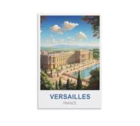 NAEGV Kit de peinture par numéros pour adultes - Paysage de Versailles, France - Kit de peinture acrylique - Idéal pour décorer un mur ou offrir - 20 x 30 cm