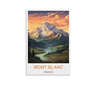 NAEGV Kit de peinture par numéros pour adultes - Paysage du Mont Blanc, France - Kit de peinture acrylique - Idéal pour décorer un mur - 30 x 40 cm
