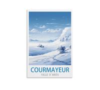 NAEGV Kits de broderie diamant 5D pour adultes,Courmayeur Vallée d'Aoste Ski Kits de bricolage diamant pour débutants, kits de points de diamant 40x50CM