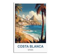 NAEGV Kits de peinture par numéros Costa Blanca Espagne, loisirs créatifs pour débutants, peinture acrylique, dessin, décoration murale 40x50cm