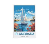 NAEGV kits de peinture par numéros pour adultes Islamorada, Keys de Floride Peinture à l'huile avec pinceaux - Peinture pour adultes - Sans cadre - Pour décoration d'intérieur 30x40cm