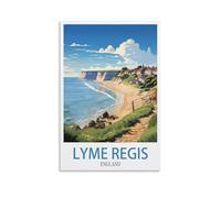 NAEGV Peinture par Numéro Kits Affiche touristique de Lyme Regis, Angleterre DIY Peinture Numero Adulte,Peinture Numéro Cadeaux et décorations de Peinture 30x40cm