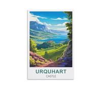 NAEGV Peinture par Numéro Kits Château d'Urquhart, Highlands écossaises peintures de paysages urbains par numéros sur toile, peinture à l'huile colorée à faire soi-même sans cadre 40x50cm