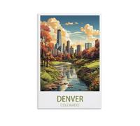NAEGV Peinture par Numéro Kits Denver City, Colorado DIY à l'Huile sur Toile Colorée - Art Moderne pour Décoration de la Maison avec 3 Pinceaux 40x50cm