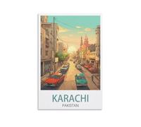 NAEGV Peinture par Numéro Kits Karachi, Pakistan, coucher de soleil dans les rues DIY Peinture Numero Adulte,Peinture Numéro Cadeaux et décorations de Peinture 20x30cm