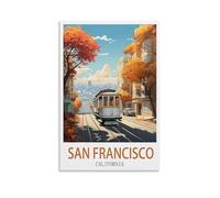 NAEGV peinture par numéros adulte Rue de Californie à San Francisco avec pinceaux, toile pigment acrylique, bricolage, peinture à l'huile peinte à la main, cadeau 40x50cm