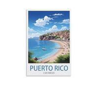 NAEGV Peinture par Numéros Adultes Côte caraïbe de Porto Rico peinture à l'huile numérique, kit d'activités, peinture artistique pour adultes, débutants, maison 30x40cm