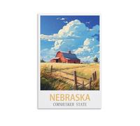 NAEGV Peinture par Numéros Adultes État des Cornhuskers du Nebraska peinture à l'huile numérique, kit d'activités, peinture artistique pour adultes, débutants, maison 20x30cm