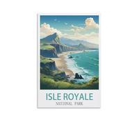 NAEGV peinture par numéros adultes Parcs nationaux de l'île Royale Paint by Numbers Kit avec peintures acryliques et pinceaux - Cadeau et décoration murale 50x60cm