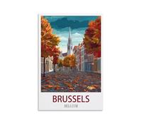 NAEGV Peinture par numéros de paysage pour adultes Bruxelles Belgique Kit de peinture acrylique à faire soi-même Art et loisirs créatifs Cadeaux pour la décoration murale de la maison 40x50cm