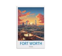 NAEGV Peinture par numéros pour adultes à Fort Worth, Texas, sans cadre, à faire soi-même, peinture à l'huile acrylique, décoration murale, 30 x 40 cm