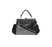 NAEMI Sac à dos en cuir souple pour femme qui peut être porté à travers le corps et sac à dos polyvalent noir argenté, noir/argenté, Taille unique, Fashion