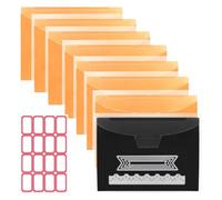 Naemriee Lot de 10 sacs de rangement pour tampons et matrices de découpe et feuilles magnétiques - Orange