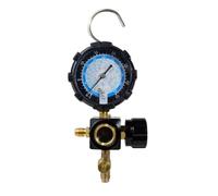 Naemriee Manomètre de pression latérale basse R410A R22 R404A Manomètre simple avec soupape de commande pour la charge du réfrigérant à air conditionné