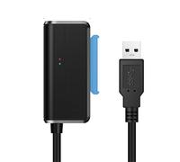 NAERSI Câble adaptateur USB 3.0 vers SATA coudé 22 broches pour disque dur SSD 2,5" 3,5" pour ordinateur de bureau