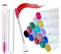 Naeryut-20 Disposable Mascara Brushes With Tubes,Diamond Eyelash Brushes Mixed Colors Mascara Brushes With Tubes,Eyelashes Mascara Wand Extension Supplies For Women Girls