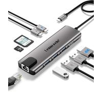 NAERYUT-Aluminium Usb C Hub Docking Station 9 In 1 Mit Gigabit Ethernet,4K Hdmi,100W Pd,3 Usb-A,Usb-C-Daten,Sd/Tf,Docking Station Für Macbook Air/Pro,Ipad,Windows,Switch,Chromecast