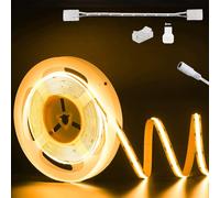 NAERYUT-Cob Led Strip Warm White 2000K Dc24V,6M 504Leds/M Cri90+ Flexible Led Strip Light For Home Lighting Diy Engineering Project With 8Mm Cob Connector (Power Supply Not Included)