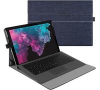 NAERYUT-Coque Pour 12.3¿ Microsoft Surface Pro 7+/7/6/5/4/3-Coque Multi Angles Etui De Protection Couverture Pochette Cover,Denim Bleu