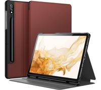 NAERYUT-Coque Pour Samsung Galaxy Tab S8 2022/S7 2020 11 Pouces Avec S Pen Porte-Stylet,Fine Folio Protecteur Tablette Housse Étui,Multi-Angle Affichage (Vin Rouge)