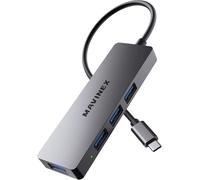 NAERYUT-Hub Usb C 3.0 4 Porte Adattatore Hub Usb 3.0 In Alluminio Con Superspeed 5 Gbps,Compatibile Per Macbook,Chromebook,Xps,Tastiera,Unità Flash,Hdd E Altro