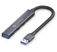 NAERYUT-Hub Usb,Distributeur Usb,4 Ports,1X Usb 3.2 Avec 5 Go/S,3X Usb 2.0 Avec 480 Mo/S,Connecteur Usb-A,Ultra Fin,Gris Sidéral,1,00 M