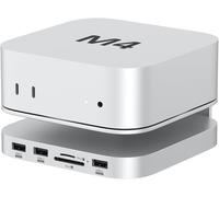 NAERYUT-Mac Mini M4 Hub,9 En 1 Aluminum Stand And Dock For Mac Mini M4/M4 Pro With M.2 Nvme Ssd Enclosure,10 Gbps Usb-A*2,Sd/Tf Card Readers