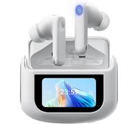 NAERYUTER-Airbuds 12 Écouteurs Bluetooth Avec Écran Tactile,Écouteurs Intra-Auriculaires Sans Fil Avec Réduction Du Bruit Anc/Enc,Ipx7,Étanche Ipx7,40 Heures D'Autonomie,Bluetooth 5.4 (Blanc)