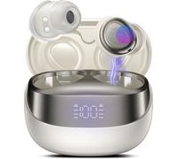 NAERYUTER-Ecouteurs Bluetooth Sans Fil,Mini Ecouteur Sommeil Avec Réduction Du Bruit,47H Écouteur Bluetooth 5.4 Hifi Stéréo,Écouteurs Sans Fil Avec Contrôle Tactile,Ipx7 Étanche Oreillette Blanc