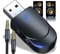 NAERYUTYI-Adaptateur Bluetooth Usb 5.0 Edr-Émetteur Et Récepteur Avec Clé À Dongle Et Câble Audio De 3,5 Mm Pour Pc,Ordinateur Portable,Tv,Casque,Autoradio,Téléphone Portable,Adaptateur Audio Sans