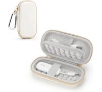 NAERYUTYI-Étui Rigide Pour Émetteur Bluetooth Ugreen/Avantree Relay/1Mii/Ymoo-Adaptateur Jack Bluetooth-Sac De Voyage Portable Pour Câble Usb,Adaptateur,Cartes Mémoire,Disque U-Beige