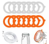 Nafafosa Lot de 14 anneaux en caoutchouc pour bocaux Weck, joints d'étanchéité pour bocaux à étrier métallique, diamètre de 9,4 cm (anneau extérieur), 7 blancs + 7 oranges