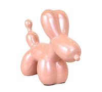 NAFEIMILUN Ornement De Luxe en Céramique Plaquée Or Représentant Un Chien Ballon Finition Miroir Brillante Idéal pour Décorer Un Salon Un Bureau Ou Une Pièce À Vivre Rose Grande Taille
