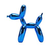 NAFEIMILUN Ornements Décoratifs Modernes Statuette De Chien en Ballon Décoration Plaquée Or Sculpture Animale en Ballon pour Étagère Finition Miroir Brillante Bleu Royal 30cm