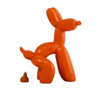 NAFEIMILUN Sculpture Chien Ballon Figurine De Chien en Résine Créative Faisant Ses Besoins Sculpture De Chien Ballon Décoration Intérieure Orange 9 * 6 * 11.5Cm