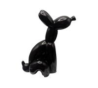 NAFEIMILUN Sculpture De Chien en Ballon en Résine Assise Figurine Artisanale Mignonne en Forme De Chien en Ballon Décoration pour La Maison Ou Le Magasin Ornement Moderne pour Le Salon Noir